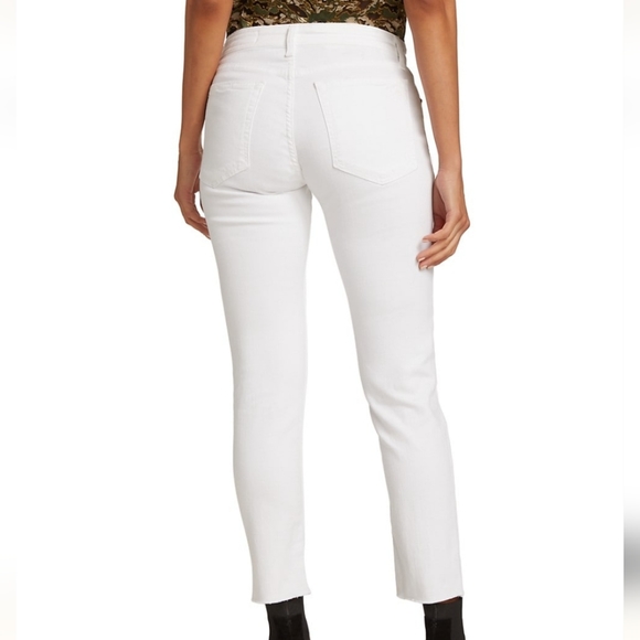 Rag & Bone Jeans Dre Capri Distressed Stretchy Raw Hem White Size 26 $250 W-676 - Picture 5 of 12